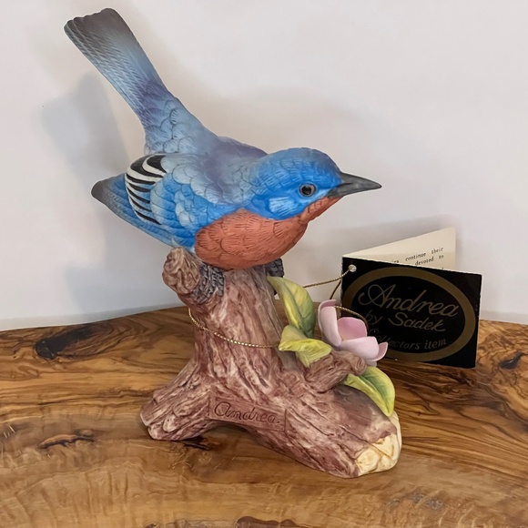 Andrea by Sadek Bird Figurine Bluebird - New With Tag - Made In Japan - Ceramic - Picture 3 of 16